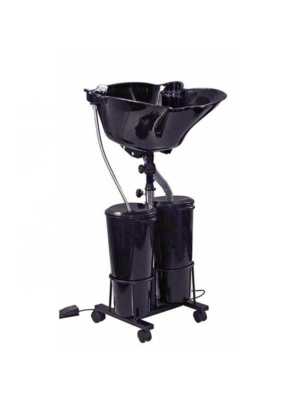 Salon System 2-Basin Mobile Washbasin - Black