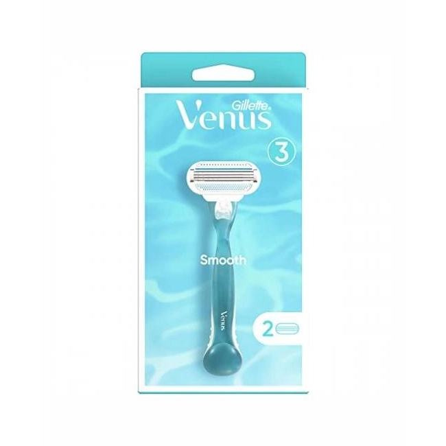 Gillette Venus Razor with Soft Grip Handle and 2 Replacement Blades