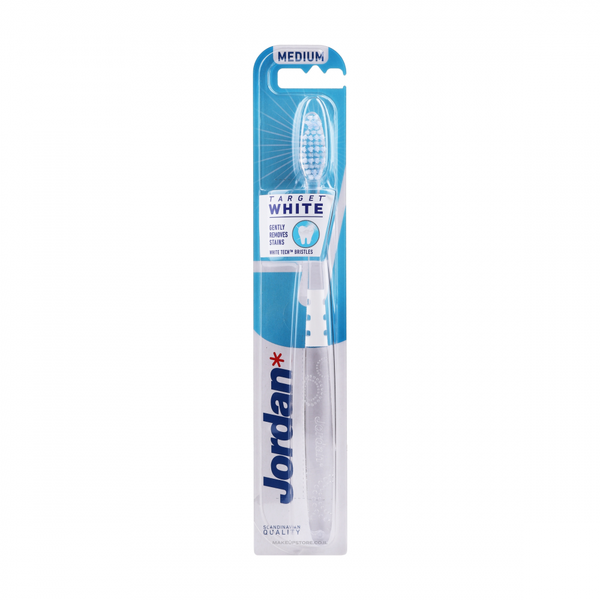 Jordan Clear White Toothbrush Medium-Hard Bristles
