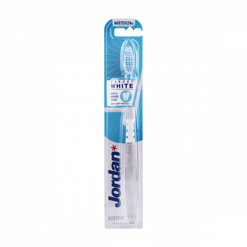 Jordan Clear White Toothbrush Medium-Hard Bristles