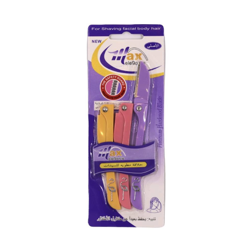 Max Elegance Eyebrow Razor Blades - Stainless Steel, Precision Shaping, 3-Pack