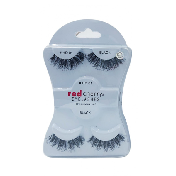 Red Cherry HD01 False Eyelash Set, 100% Sterilized Natural Hair, 2 Pack