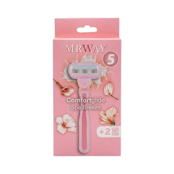 Best Women's Razor for Sensitive Skin 5-Blade Comfort Glide Merway Pink