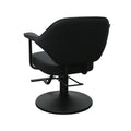 Salon System Black Hydraulic Hair Styling Chair with Leather Seat