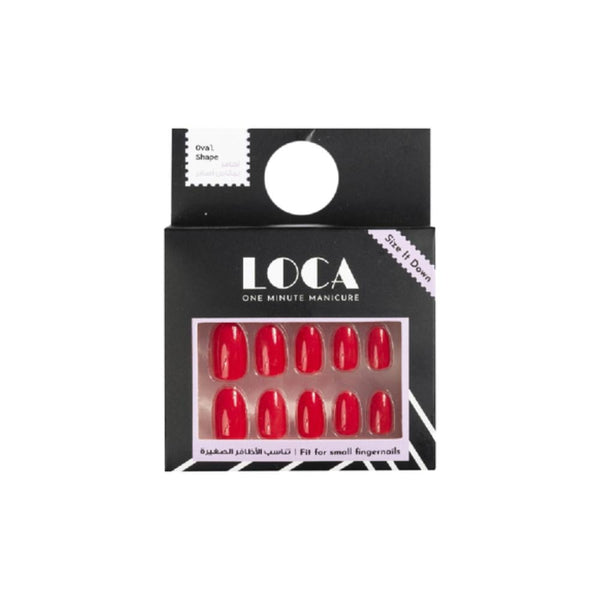 Loca Artificial Nails Natural French Style Red 24 Count 10 Sizes