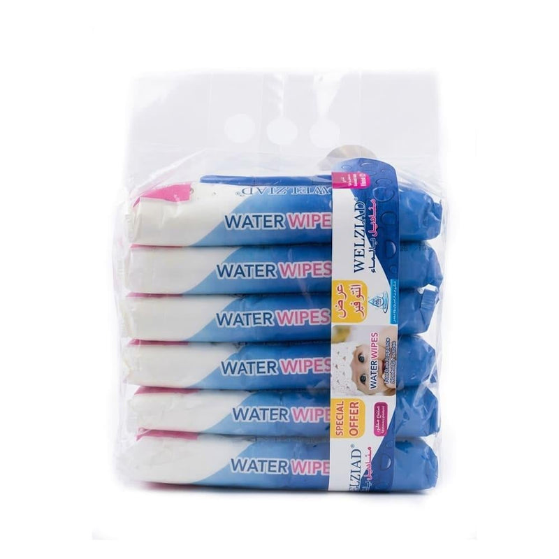 Baby Wipes Water-Based 98% Pure Water Vitamin E Welziad 6x30 Wipes