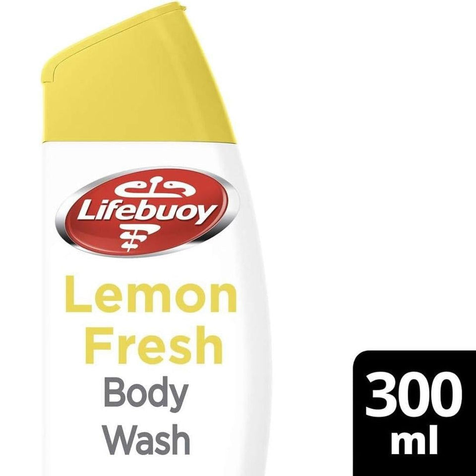 Lifebuoy Body Wash Lemon Fresh Antibacterial with Puff Refreshing Scent 300ml