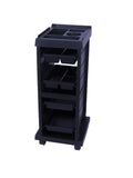 Salon System T-100X Rolling Tool Trolley - 4 Shelves - Black