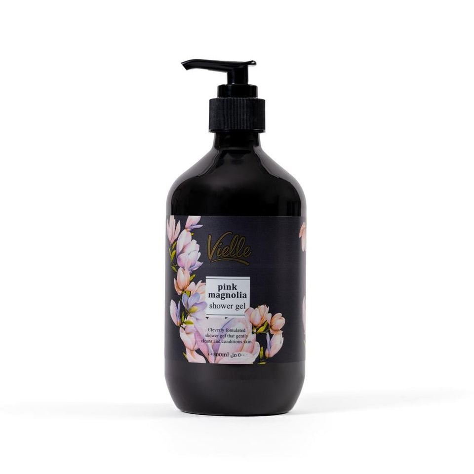 Vielle Gold Shower Gel Pink Magnolia Refreshing Floral Scent Cleansing 500ml