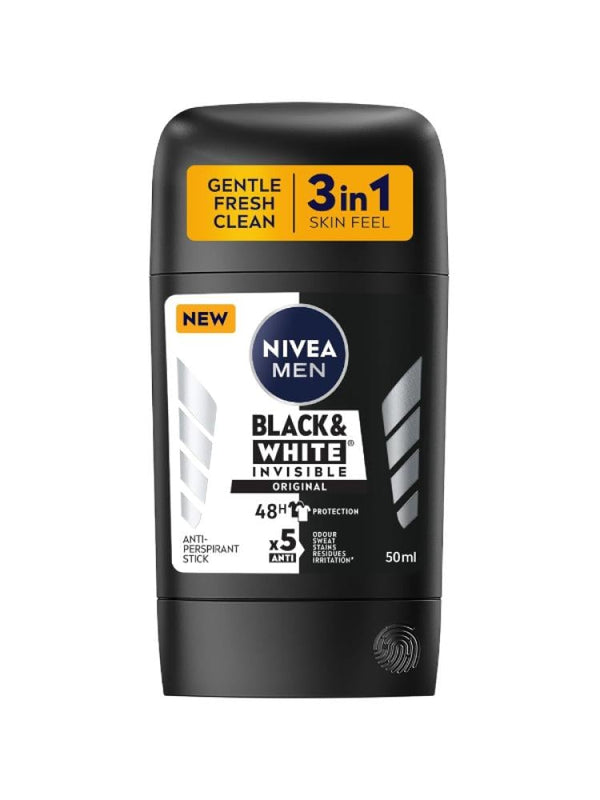 Deodorant Stick Stain Free Black & White 3 In 1 Nivea 50ml