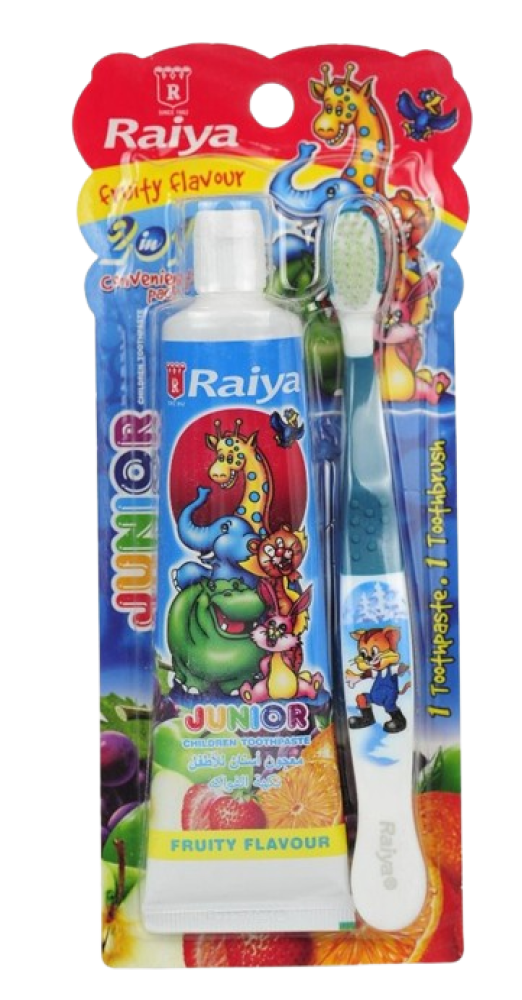Buy Children's Toothpaste And Toothbrush Set Fruity Flavour Raiya 75g