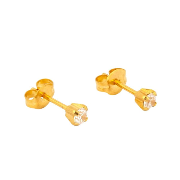 Studex Medical Earring S741 Zircon Stud Nickel-Free Gold-Plated