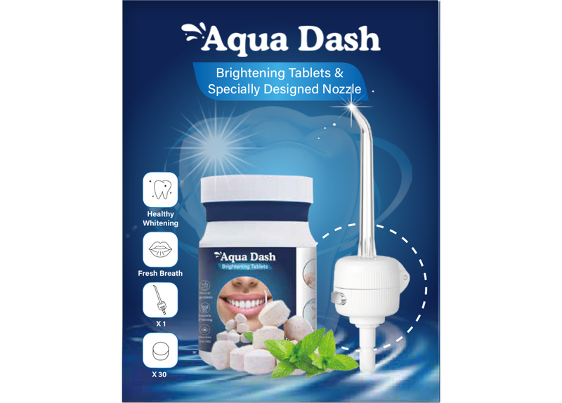 Teeth Whitening Tablets and Nozzle Set Aqua Dash Home Brightening