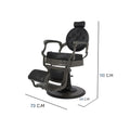 Salon System Elegant Premium Men's Barber Chair Black Stainless Steel Leather