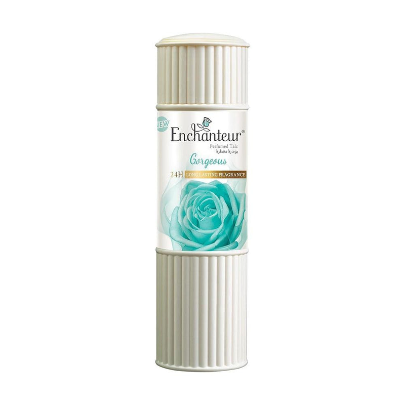 Perfumed Talcum Powder with Puff Gorgeous Fragrance Enchanteur 250g