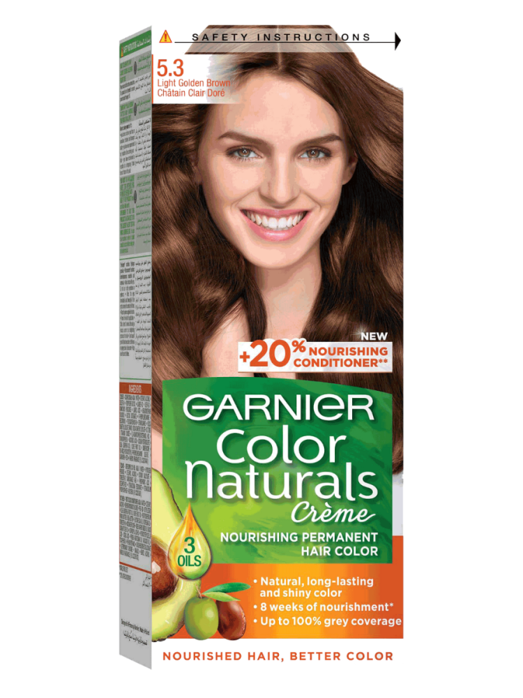 Light Golden Brown Hair Dye 5.3 Color Naturals 100ml Garnier