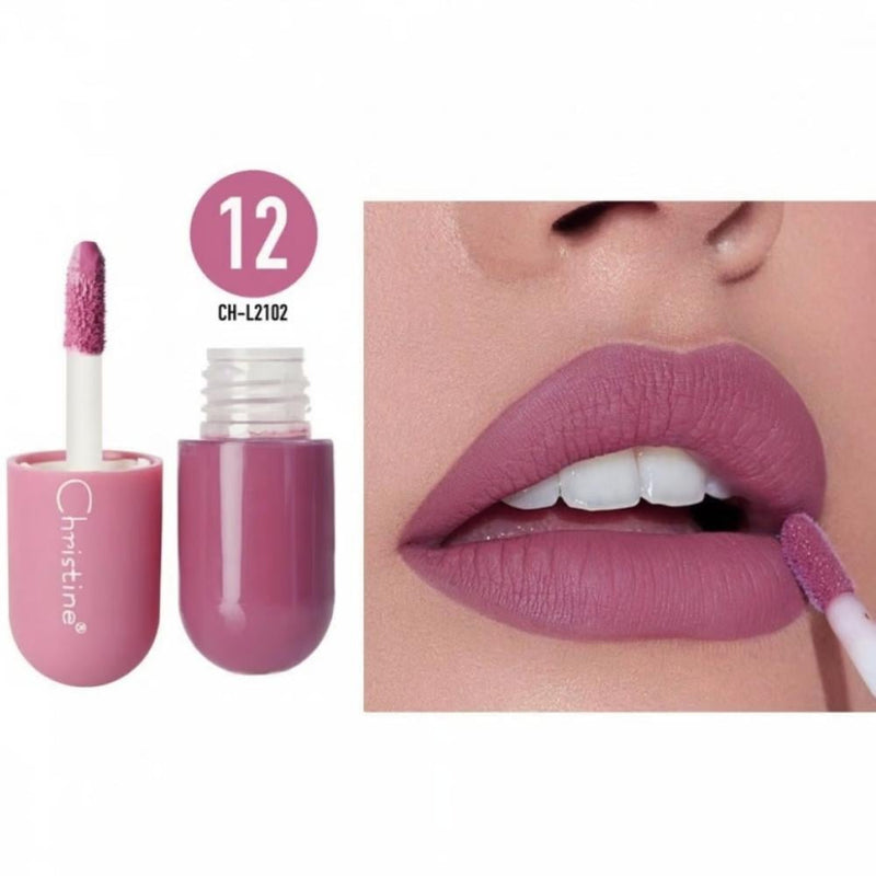 Christine Mini Liquid Matte Lipstick W12 CH-L2102 Moisturizing Formula