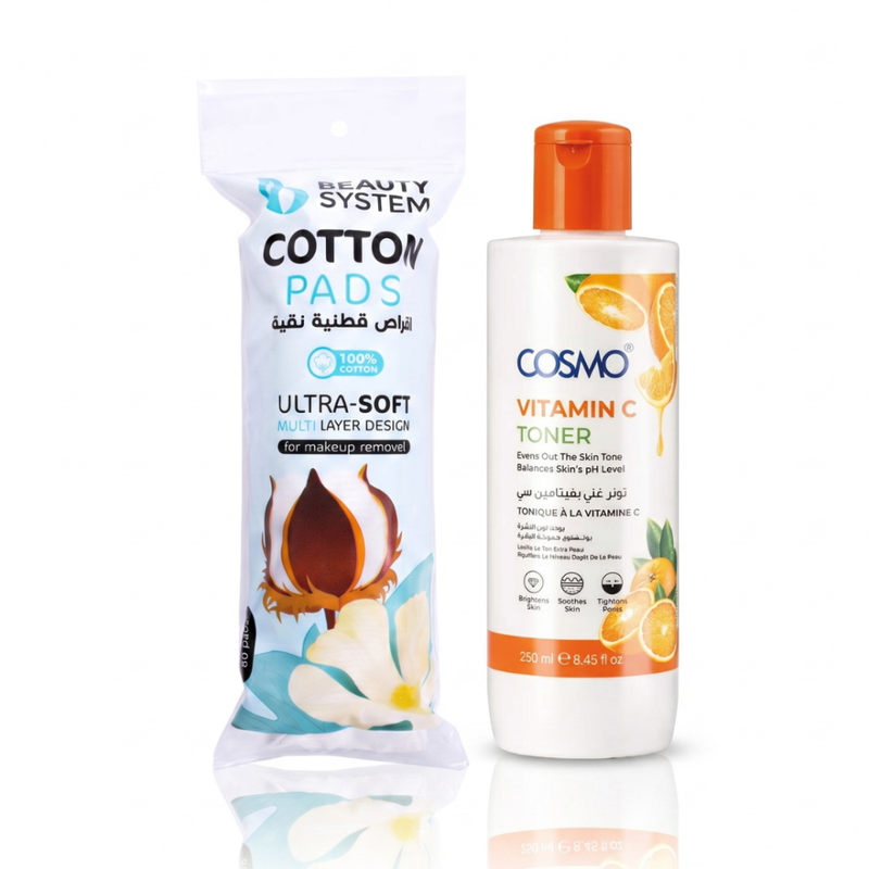 Toner for Uneven Skin Tone Vitamin C Brightening Set 250ml + 80 Pads