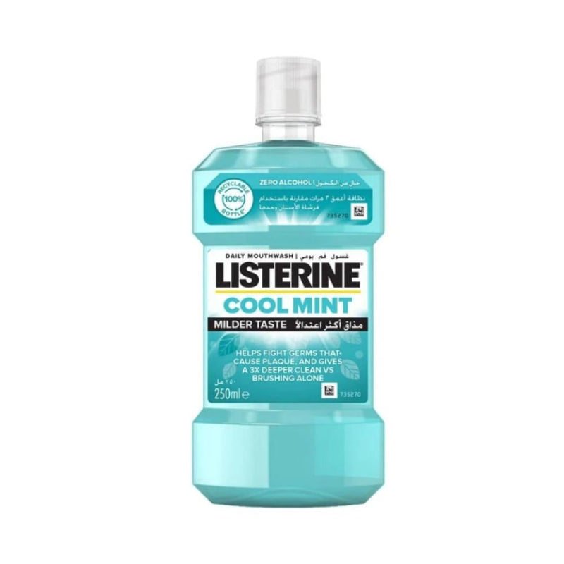 Listerine Cool Mint Mouthwash for Daily Oral Rinse, 250ml