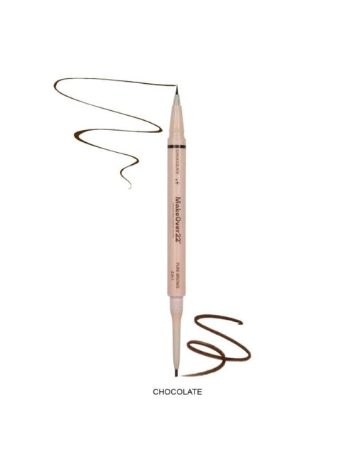 2-in-1 Eyebrow Pencil with Brush Waterproof Make Over 22 Chocolate PW01