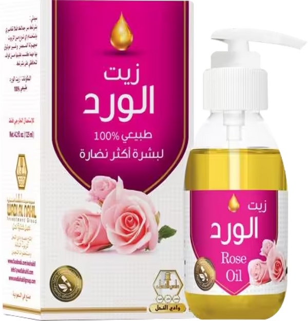 Rose Oil for Dark Spots Brightening Skin Care Oil Wadi Alnahil 125ml