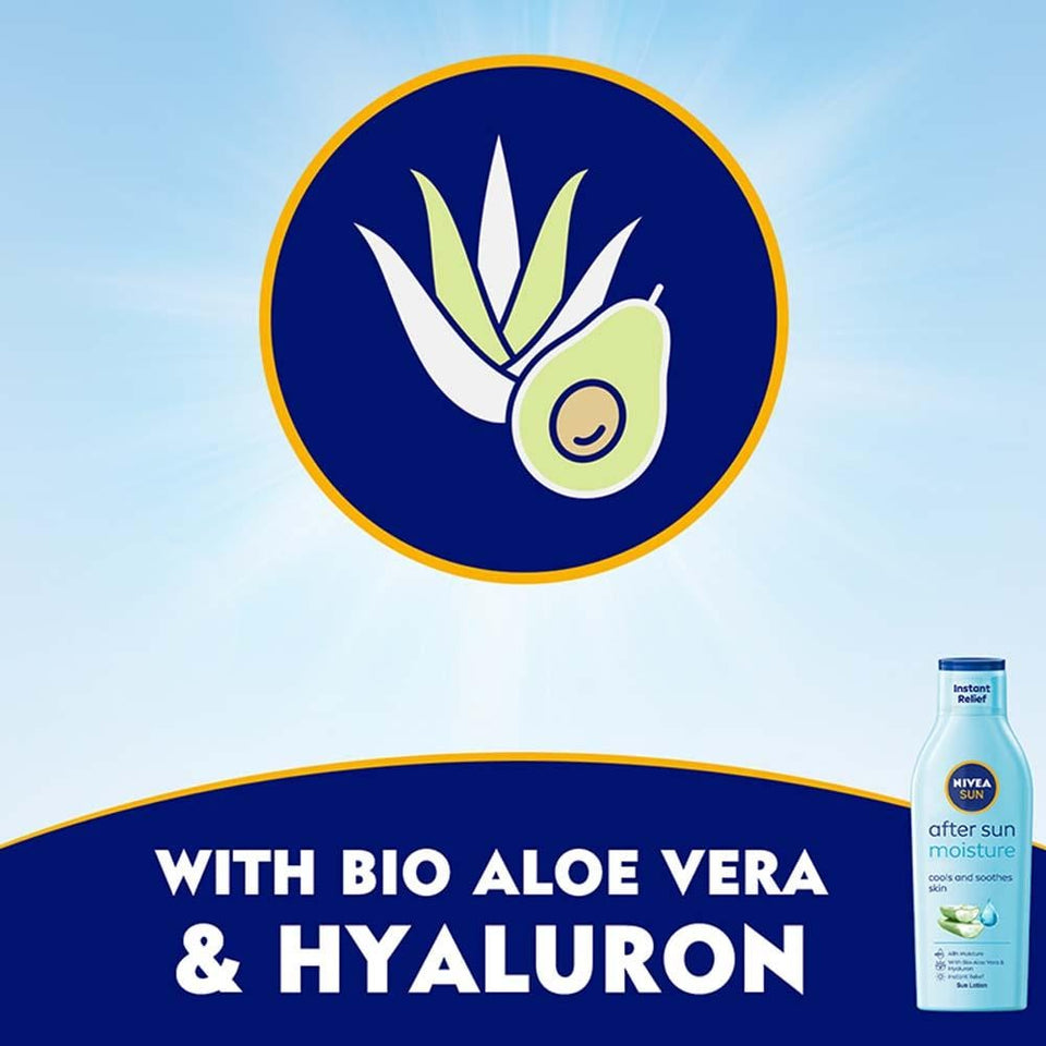 Nivea After Sun Lotion Cools & Soothes Skin with Aloe Vera & Hydration 200ml