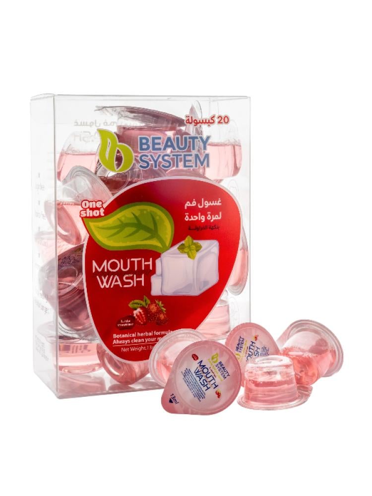 Mouthwash Capsules Strawberry Refreshing Sugar-Free Oral Care Beauty System 20x1