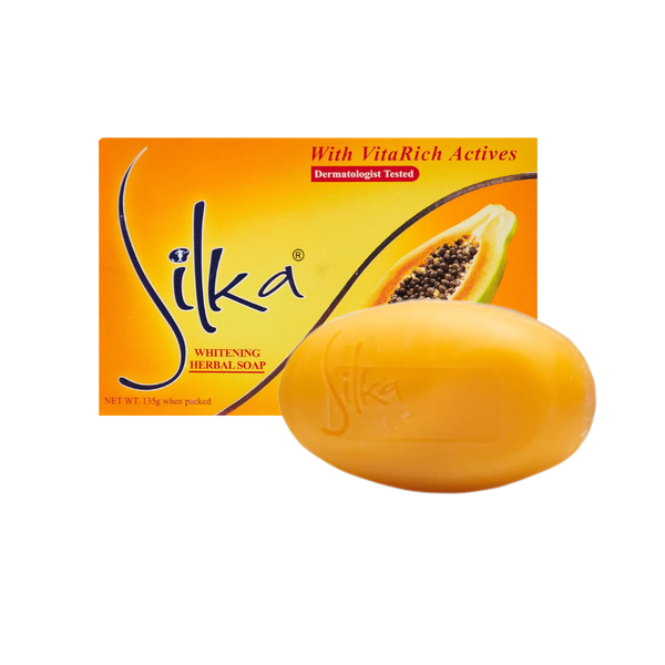 Papaya Lightening Soap Enzyme and Vitamin E Herbal Cleanser Silka 135g