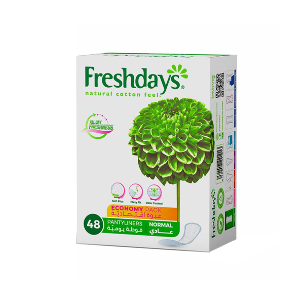 Freshdays Panty Liners, Odor Control, Breathable, Thin, 48 Count