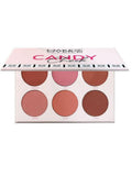 Powder Blush Palette 6-Color Matte Shimmer Makeover 22 Candy Cheek 10g