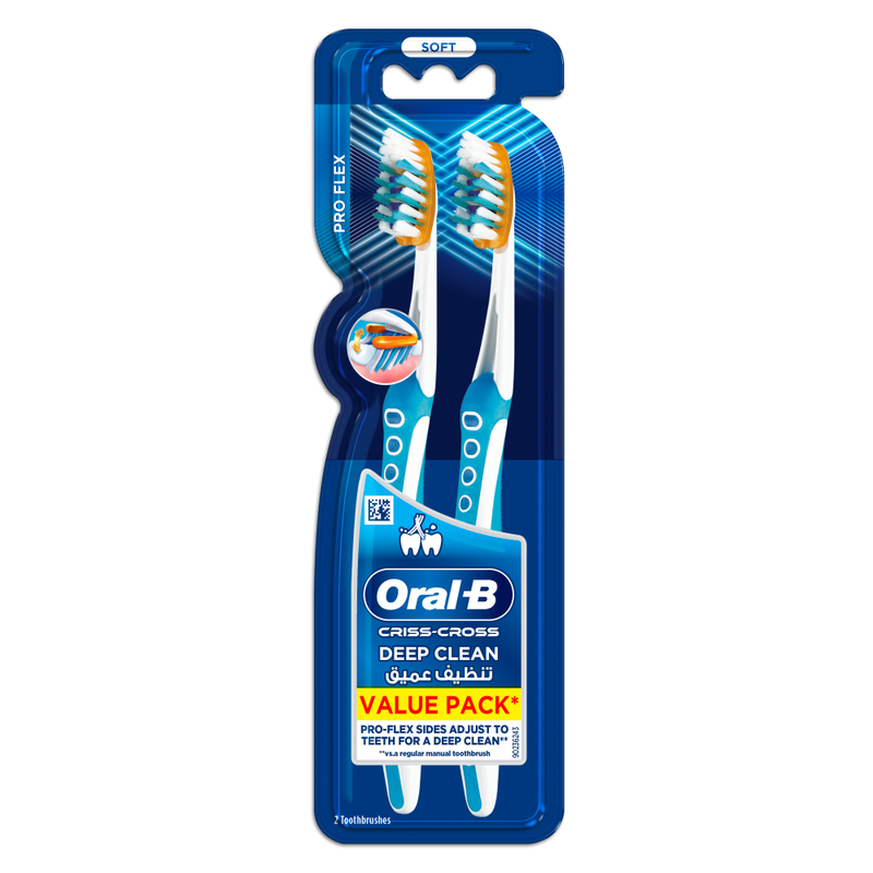 Pro Flex Deep Clean Manual Toothbrush Soft Bristles Oral B 2 Pack