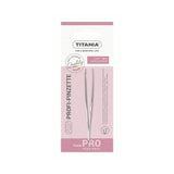 Titania Professional Stainless Steel Tweezers for Eyebrow Grooming Straight & Slanted Tip 1075/B