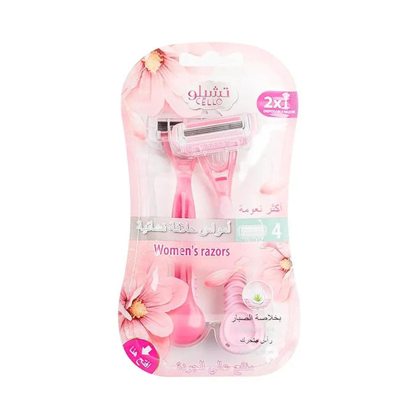 Cello Women's Razors 4-Blade Precision Sensitive Skin 2 Pack