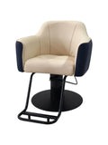 Salon System BX-3135AX Women's Hair Cutting Chair - Beige/Dark Blue