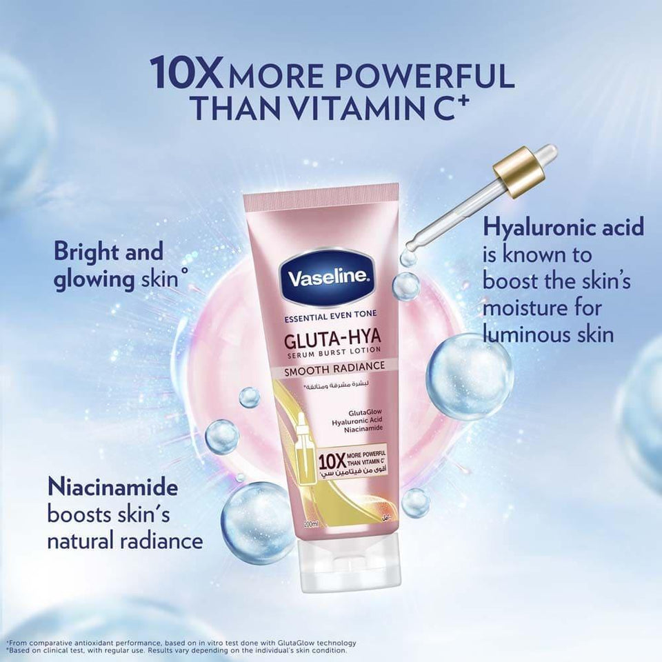 Vaseline Even Tone Serum Burst Lotion for Glowing Skin & Deep Moisture 200ml