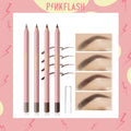 Pink Flash Waterproof Eyebrow Pencil with Built-In Brush