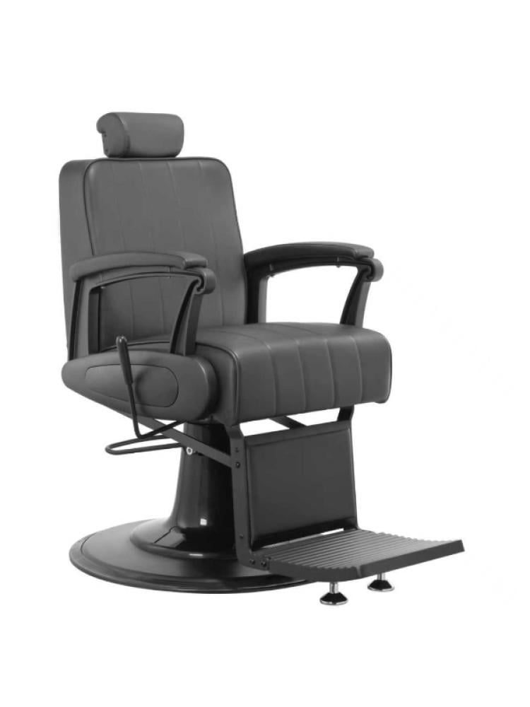 Salon System Men's Barber Chair Black Leather Iron Base 5266