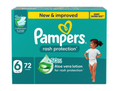 Pampers Diapers Taped Rash Protection Giant Box Size 6 72 Count