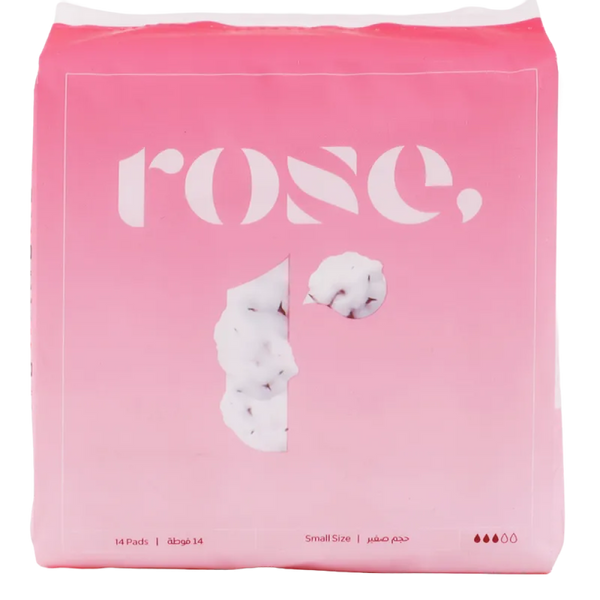 Small Cotton Sanitary Pads Moderate Flow Rose Organic 14 Pads