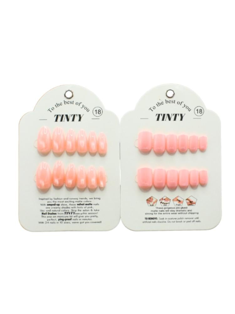 Press-On Artificial Nails No.18 Easy Application Set TINTI 24 Pieces