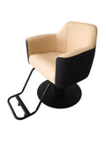 Salon System Women's Cutting Chair Beige/Black with Hydraulic Footrest