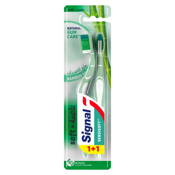 Colgate Bamboo Toothbrush Soft Bristles Sensitive Gums Signal 1 Piece
