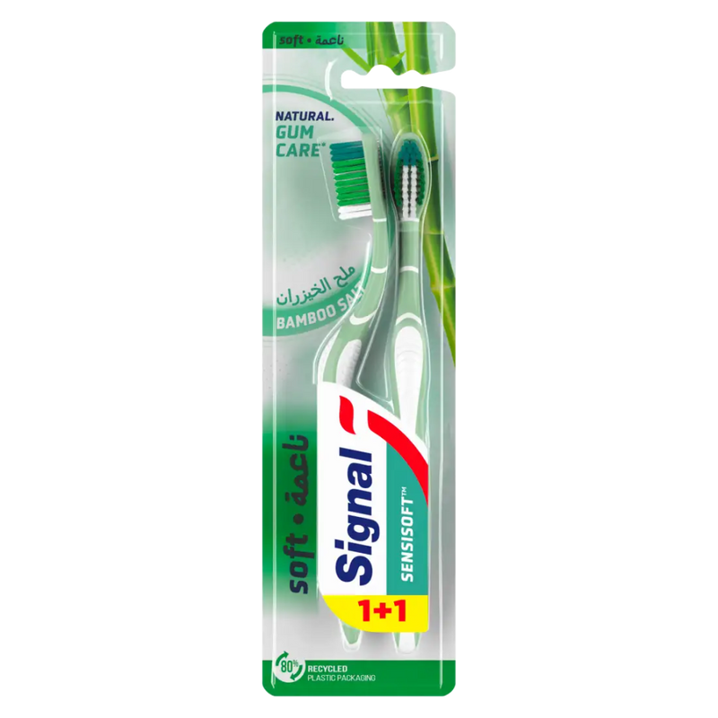 Colgate Bamboo Toothbrush Soft Bristles Sensitive Gums Signal 1 Piece