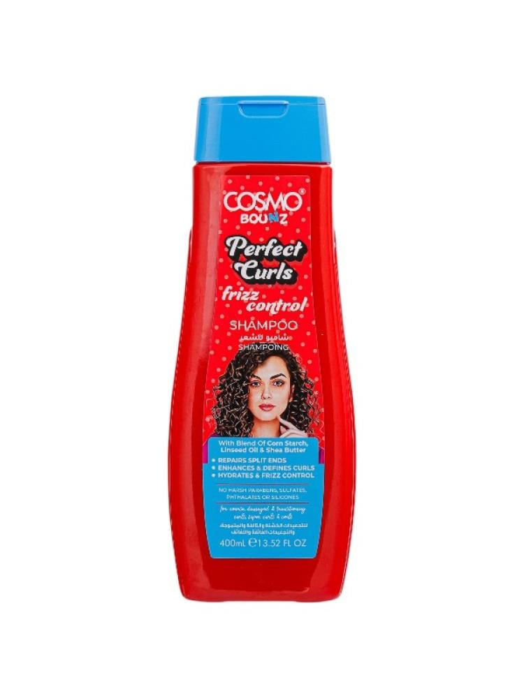 Cosmo Bounz Frizz Control Shampoo - Corn Starch, Shea Butter - 400 ml