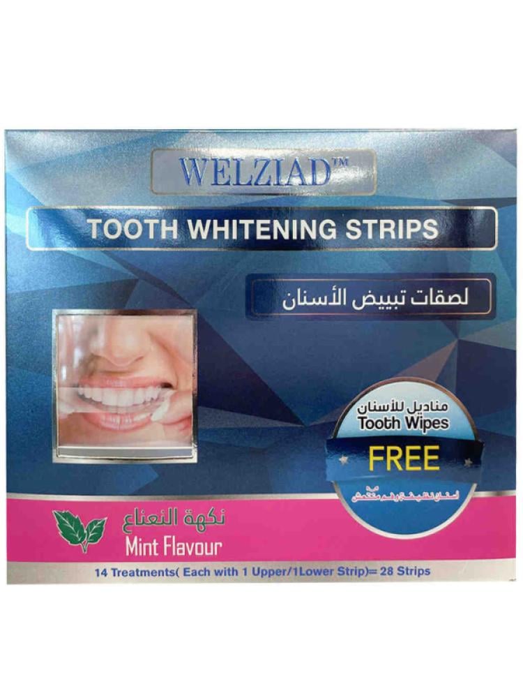 Teeth Whitening Strips Mint Flavor Enamel Safe Welziad 28 Strips