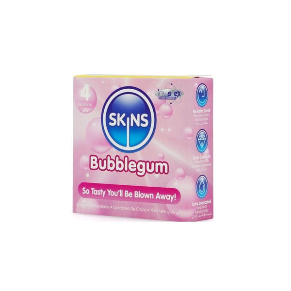 Bubblegum Flavoured Condoms Premium Soft Skins 4 Pack