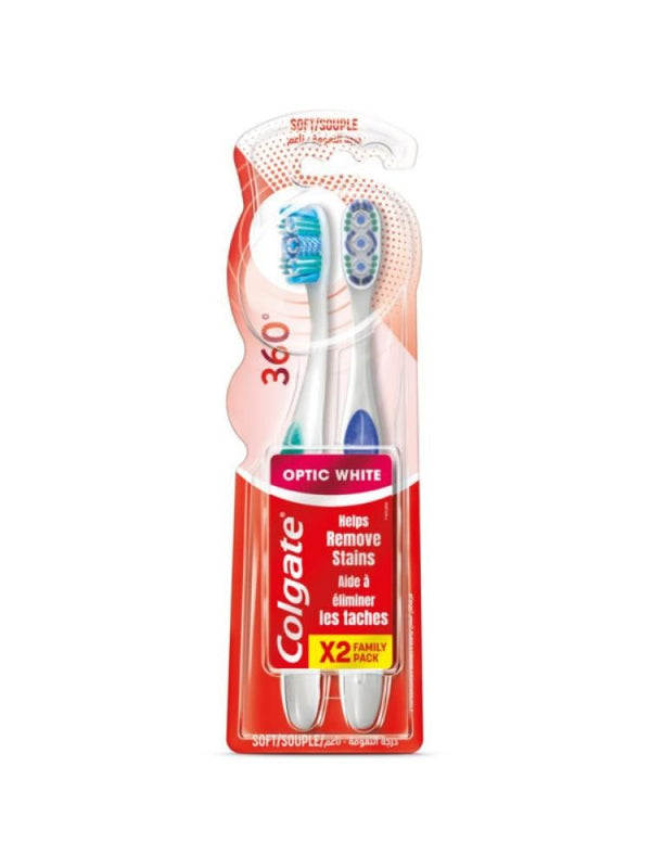 Colgate 360 Optic White Toothbrush (1+1) Piece