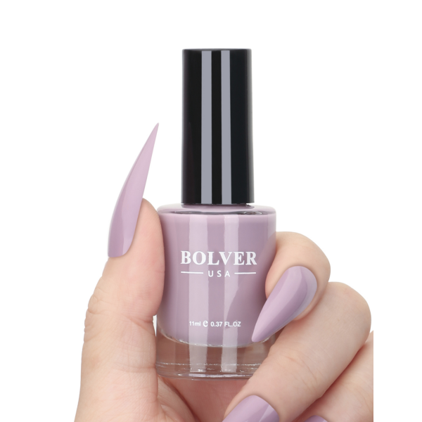 Bolver Nail Polish 612 Purple Lavender, Quick-Dry, High-Gloss Finish