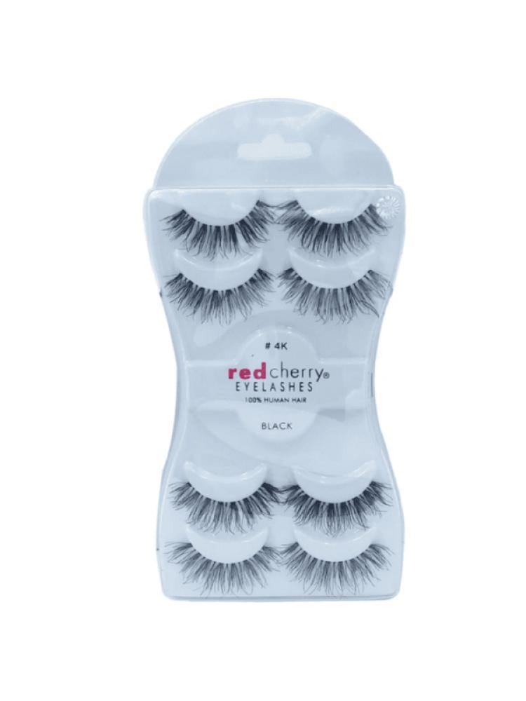 Red Cherry 4-in-1 Natural Looking False Eyelashes 4K Lightweight Black