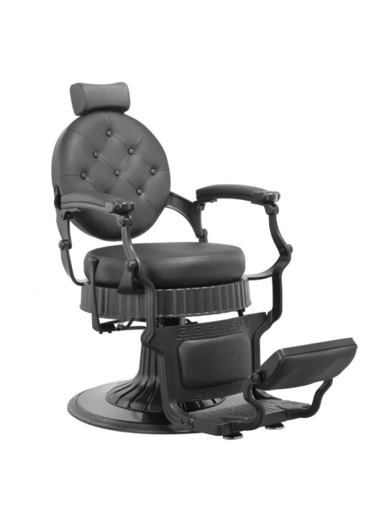 Salon System Men's Barber Chair Black Leather Hydraulic Lift